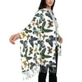 thumbnail image 5 of Cauagu Watercolor Butterflies Print Women Wrap Shawl tassels Scarves Retro Scarf 77.6"X28.3", 5 of 8