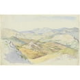 thumbnail image 2 of Ludwig Deurer 24x17 Gold Ornate Framed and Double Matted Museum Art Print Titled - The Sabine Hills and Rocca Santo Stefano Seen from Civitella (1835), 2 of 4