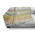 thumbnail image 3 of Pastel Soft Flannel Fleece Throw Blanket, Horizontal Watercolors Stripes Acrylic Elements Liquid Brushstrokes Print, Cozy Plush for Indoor and Outdoor Use, 50" x 60", Multicolor, by Ambesonne, 3 of 6
