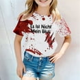 thumbnail image 4 of 2DXuixsh Vêtements pour Filles, T-Shirt Rétro à Manches Courtes, Col Rond, Décontracté, Ample, Basique, Rouge Taille 110, 4 of 4