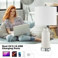 thumbnail image 3 of Cinkeda 22.5" Modern Ceramic Table Lamp Set of 2 with USB Ports 3 Way Dimmable Touch Control Bedside Nightstand Lamps for Living Room Bedroom, 3 of 7
