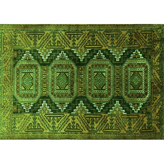 Ahgly Company Indoor Rectangle Persian Green Traditional Area Rugs, 2' x 4'