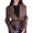 Brown, variant on Female Fall Fashion Leather Jacket Casual Belt Button Down Blazer Trendy Coat Outerwear Reddish-Brown L
