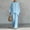 Linen Outfits-108Sky Blue, variant on Gamivast Two Piece Outfits Womens Linen Boat Neck Batwing Oversized Linen Tops and High Waisted Wide Leg Flowy Linen Pants Breathable Skin Friendly Summer Beach Tropical Holiday Summer Suit