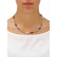 thumbnail image 3 of PalmBeach Jewelry Multicolor Jade Beaded and Barrel Shaped Link Necklace in 14k Yellow Gold 18", 3 of 7