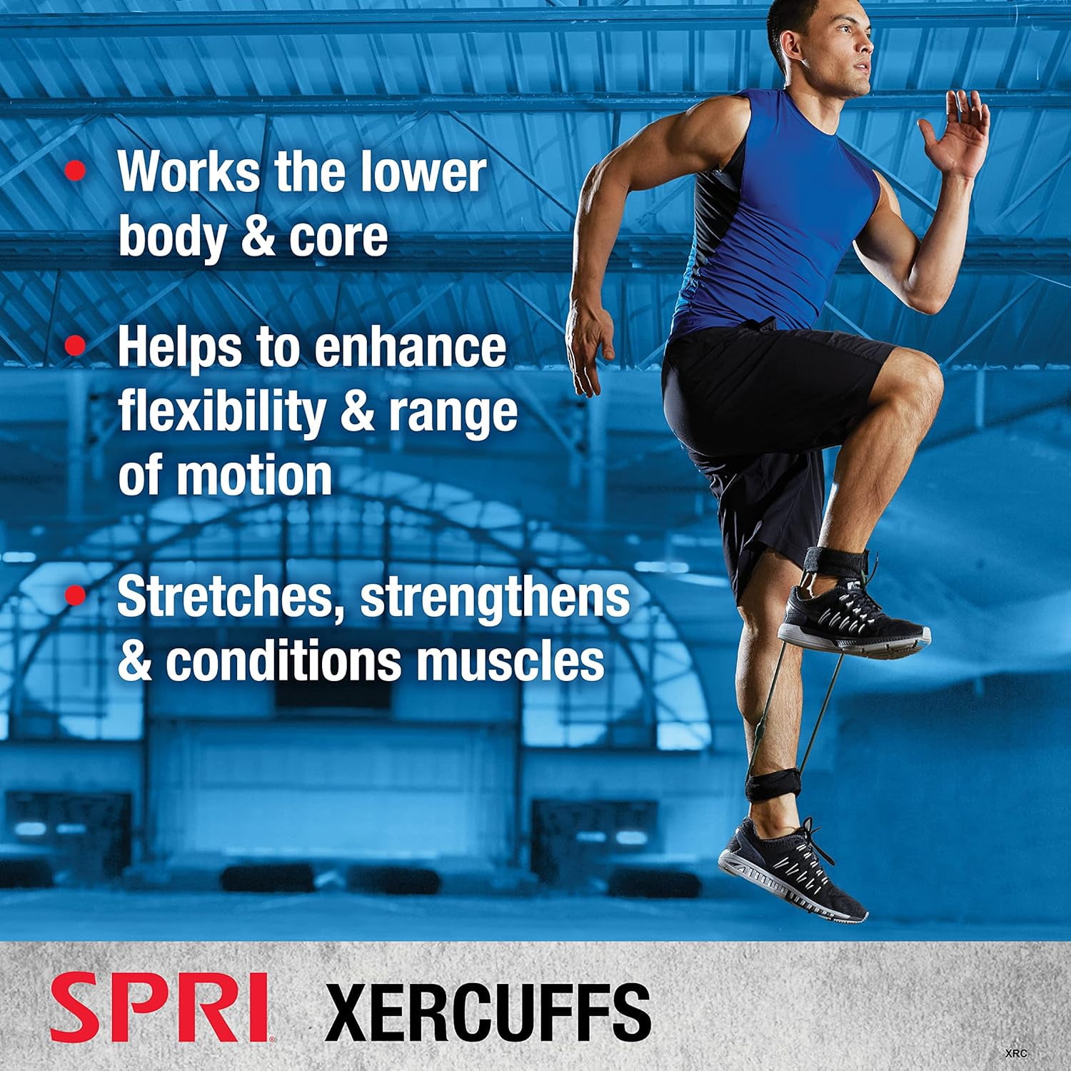 JJEAN-Xercuff Leg Resistance Band Exercise Cord with Non-Slip Padded Ankle Cuffs (All Bands Sold Separately) Portable for the Gym or At Home Workout Equipment