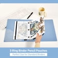 thumbnail image 5 of Bull Cow with Daisies 2 Pack Pencil Pouch for 3 Ring Binder Smooth Zipper Folders with Pockets Clear Window Pencil Case, 5 of 6