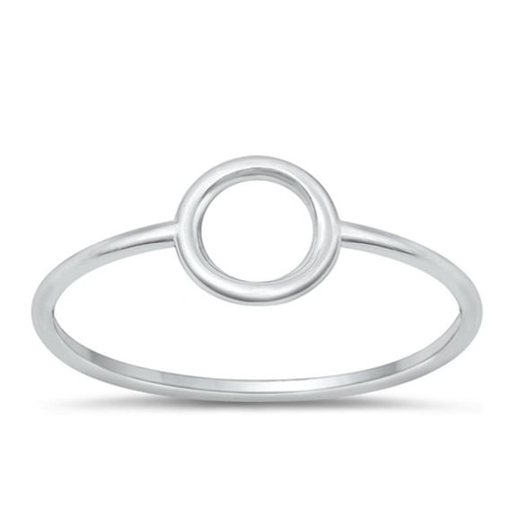 Geometric Ring .925 Sterling Silver Minimalist Circle Band Jewelry Female Male Unisex Size 5