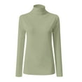 thumbnail image 5 of XFLWAM Women's Long Sleeves Mock Turtleneck Tops Basic Stretch Slim Fit Lightweight Cozy Under Layer T-Shirts, 5 of 5