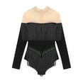 thumbnail image 4 of TiaoBug Womens Shiny Rhinestones Leotard Tassel Fringe Latin Jazz Modern Dance Performance Wear Black XXL, 4 of 5