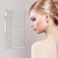 thumbnail image 3 of Unique Bargains 12 Pcs No Slip Hair Side Combs Accessories Metal 3" Silver Tone, 3 of 6