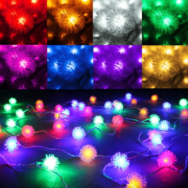 4m 40led Snow Pompon Fairy String Light For Christmas Party