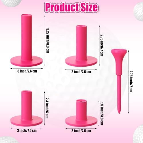 RibRave 12 Pieces Golf Range Tees Set Rubber Golf Tees for Mats Driving Range 6 Pieces for Practice Mat Mixed Size