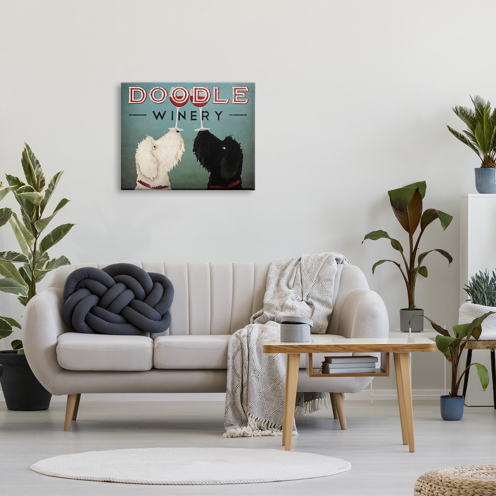 Stupell Industries Antique Winery Dogs Sign Graphic Art Gallery Wrapped Canvas Print Wall Art, Design by Ryan Fowler
