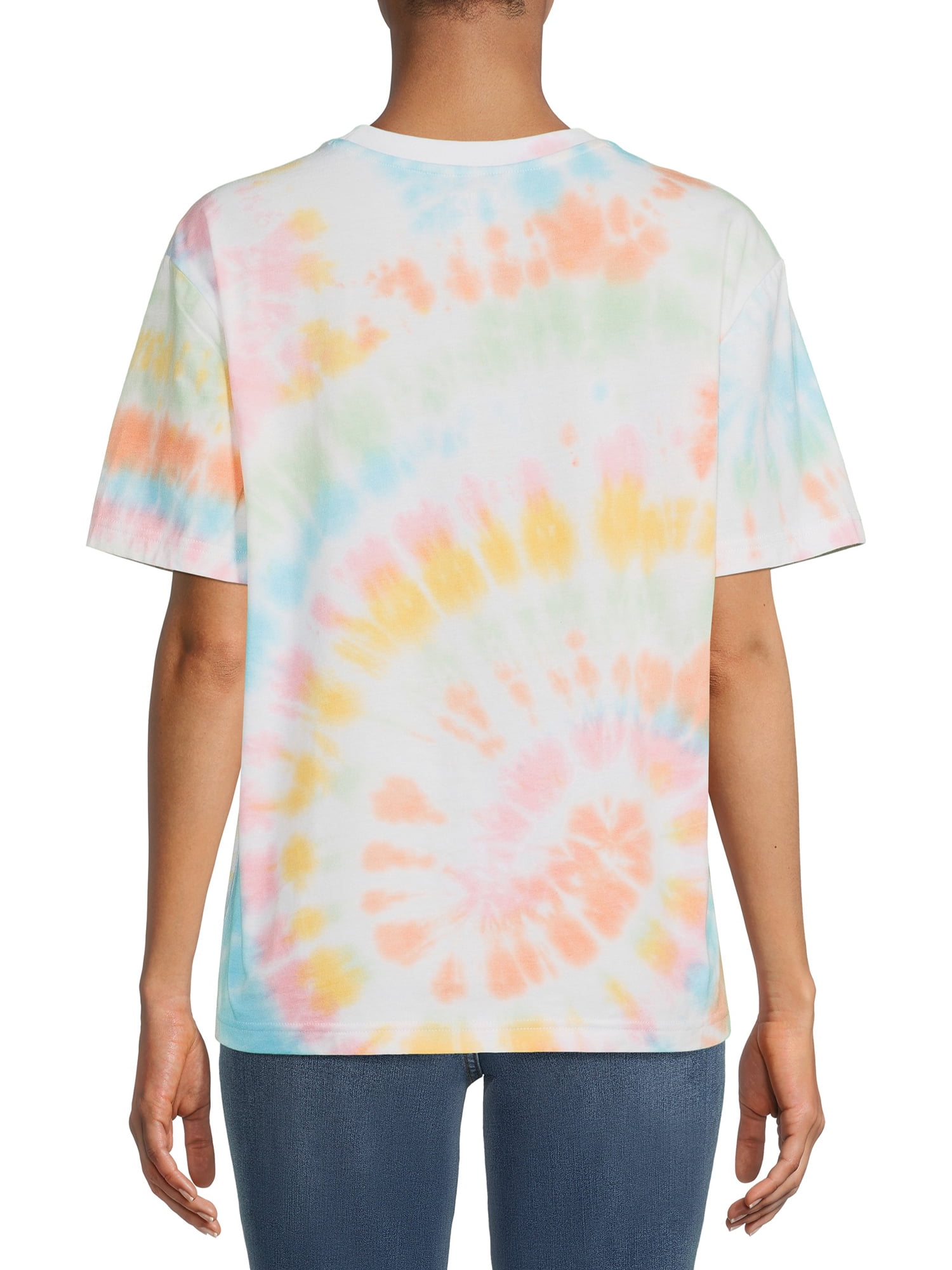 Peanuts Snoopy Juniors’ Van Pose Tie Dye Graphic Print T-Shirt