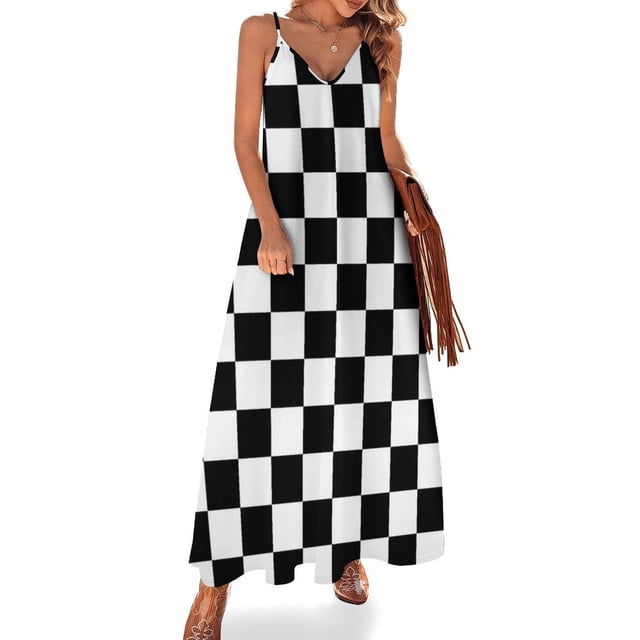 Vestido sin mangas Mod Checkers vestidos de verano para mujer 2024 Vestidos de verano para mujer