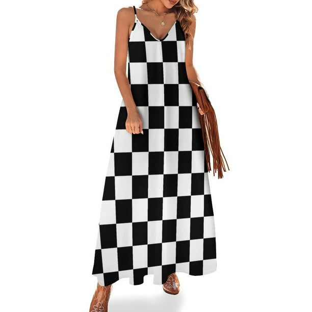 Vestido sin mangas Mod Checkers vestidos de verano para mujer 2024 Vestidos de verano para mujer