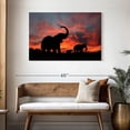 thumbnail image 3 of Elephant Stock Elephant Silhouette Sunset Wall Art - Horizontal Canvas Wall Art - Living Room Wall Decor - Animal Canvas - Black And Orange Decor - 45" x 30", 3 of 8
