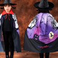 thumbnail image 4 of Toddler Kids Boys Girls Halloween Cape with Witch Hat and Skull Print for Festive Holiday Party Dress Up Outerwear Poncho One Size, 4 of 4