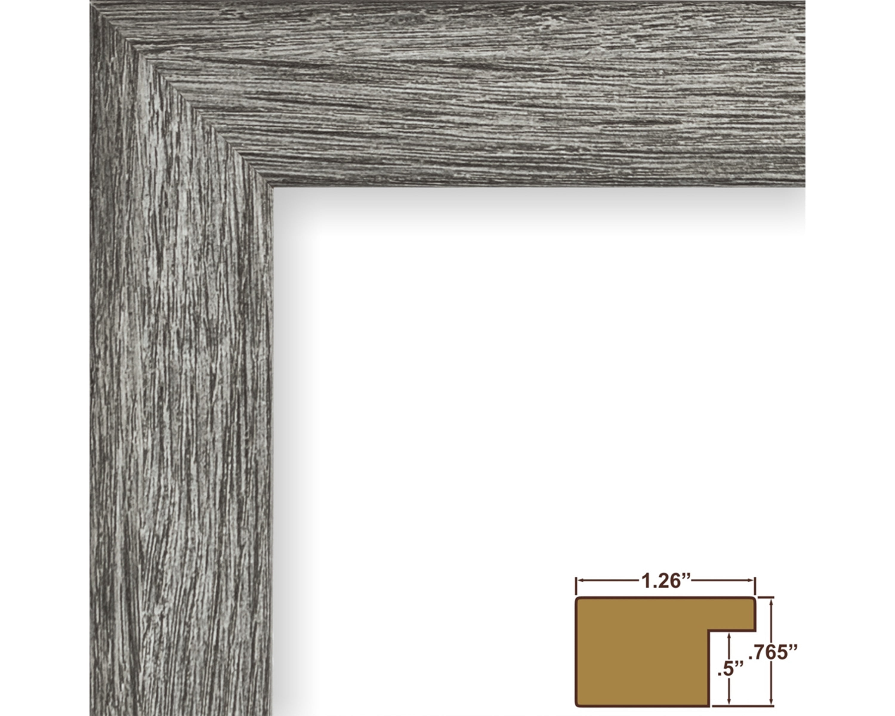 11 x 16 Gray Barnwood Picture Frame Rustic Bauhaus Series, Set of Two