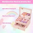 thumbnail image 3 of Music Jewelry Box ,Wooden Kids Jewelry Boxes & Organizers with Spinning Dancer for Little Girl Toddler Christmas Birthday New Year,Pink, 3 of 7