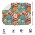 thumbnail image 2 of Large microfiber drying mat 18x24 Inch with bohemian floral prints, designed to keep kitchen counters neat and moisture-free, 2 of 5