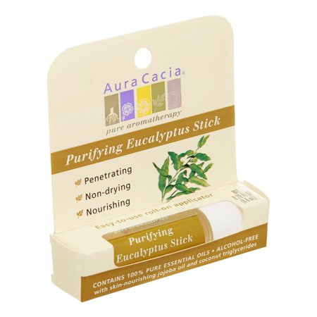 Aura Cacia Aromatherapy Roll-On, Clearing Eucalyptus, 0.31 Fl Oz