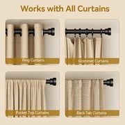 Square Curtain Rod 32-144 Inch, Heavy Duty 1 Inch Adjustable Curtain Rods for Windows, Black Extra Long Window Treatment Rods, Modern Design, Easy Installation
