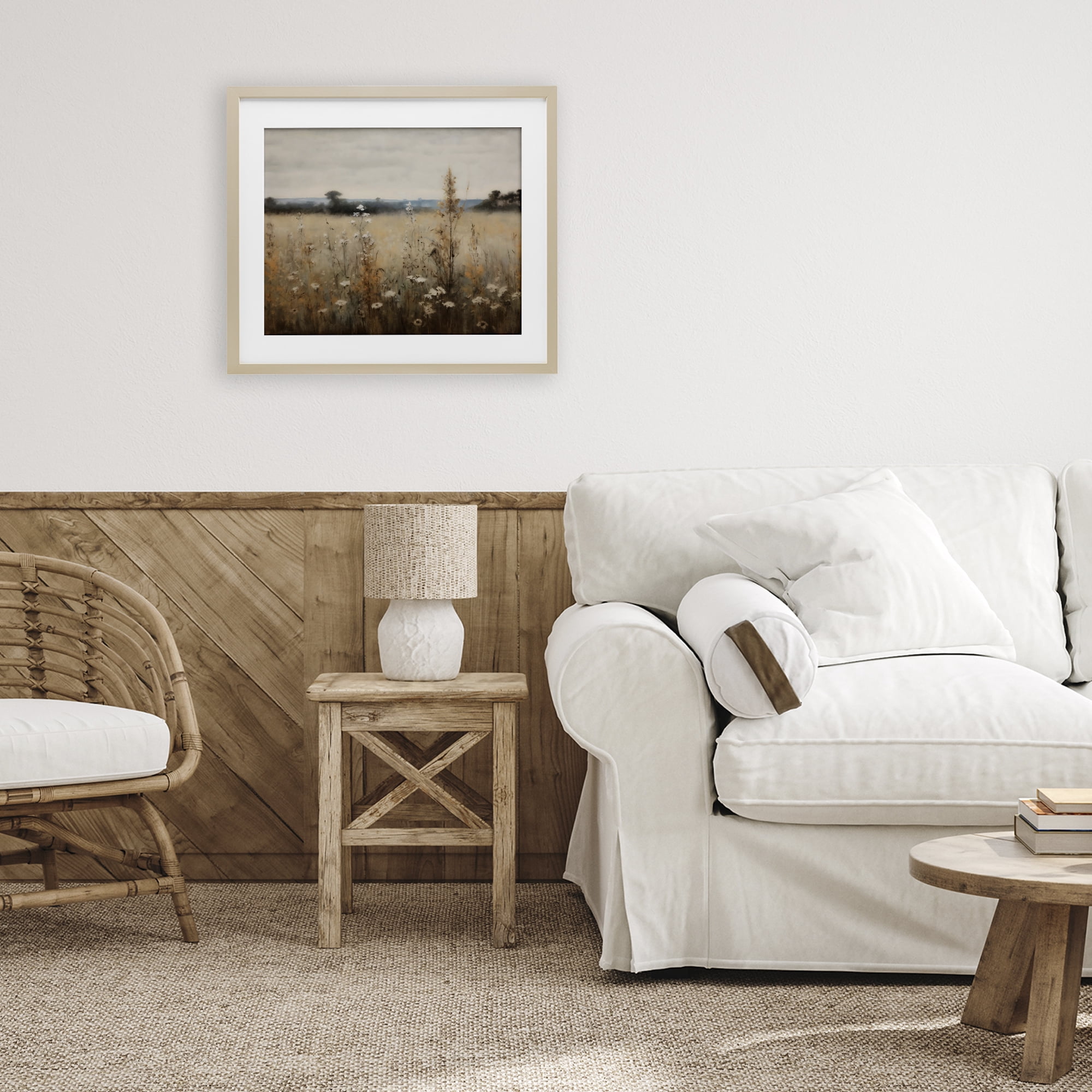 Stupell Industries Country Wildflowers in Misty Meadow Birch Framed Print Under Glass, design by Creative Studio