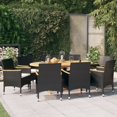 thumbnail image 1 of vidaXL 9 Piece Garden Dining Set with Cushions Black, 1 of 5