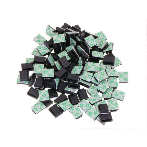 XINCA Ethernet Cable Clips Sticky Tack Cord Holder Wire Organizer Desk Accessories Wire Hider 100pcs Black for Cat6 and Cat7 Cat8 Flat Ethernet Cable for Car Office Desk Accessories Home Nightstand