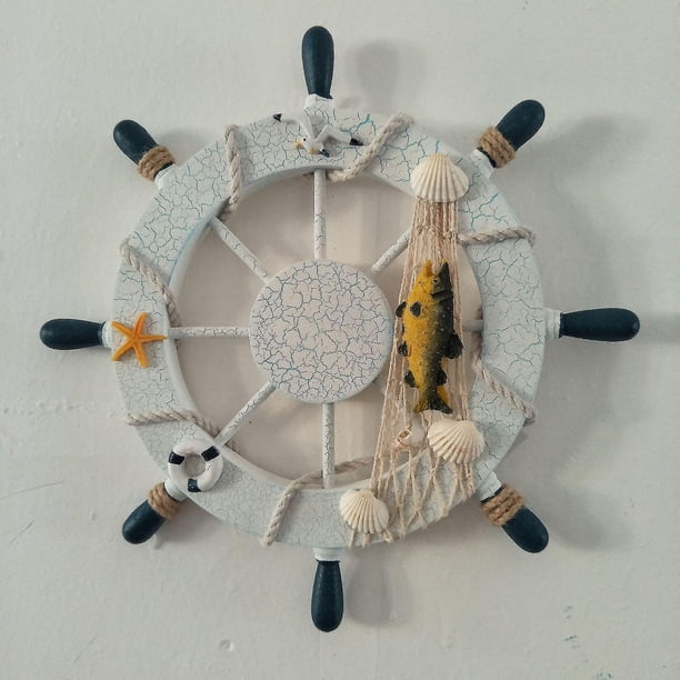 Decoración de pared, volante, aspecto pirata, aspecto barco, de madera, 28 cm