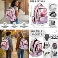 thumbnail image 2 of ZUXONGSY Pink Axolotl Cherry Blossoms Print 6 in 1 Kids Backpack Set with Lunch Box Pencil Case Water Bottle Holder Keychain Bookmark, Lightweight School Bookbag for Boys Girls Middle School, 2 of 7