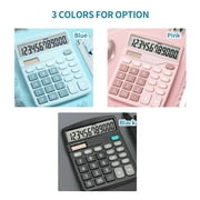 Desktop Calculator 12 Digit with Large LCD Display and Sensitive Button, Solar and Battery Dual , Standard Function for Office, Home, School(Black)