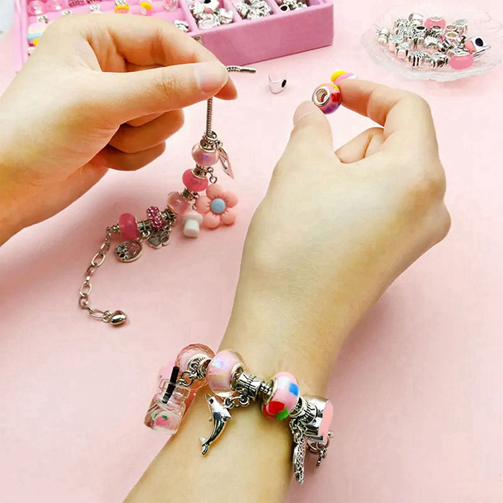 DIY Beaded Bracelet Set with Storage Box Bracelet DIY Handmade Jewelry Making Kit Acrylic Hole Beads B