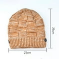 thumbnail image 5 of HESHENG Winter Beanie Knitted Hats with Buttons to Hold Face Mask Warm Stretchy Cozy Skull Cap Hat for Women Men, Coffee, 5 of 6
