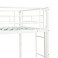 thumbnail image 6 of PARPOOS Metal Twin Over Twin Bunk Bed with 2 Ladders, Twin Bunk Beds for Teens with Full Length Guardrails, Convertible Bunk Bed Can Be Divided Into 2 Twin Beds, No Box Spring Needed, White, 6 of 9