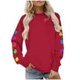 thumbnail image 5 of Mifsaly Women Christmas Sweatshirt Funny Fleece Letter Print Xmas Pullover Tops Oversized Crewneck Long Sleeve Shirts Casual Bright and Merry T-Shirts Holiday Workout Blouse 2025 Festival Outfits, 5 of 9