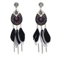 thumbnail image 1 of Women Earrings Retro Bohemian Artificial Feather Dangle Earrings Drop Earrings, 1 of 10