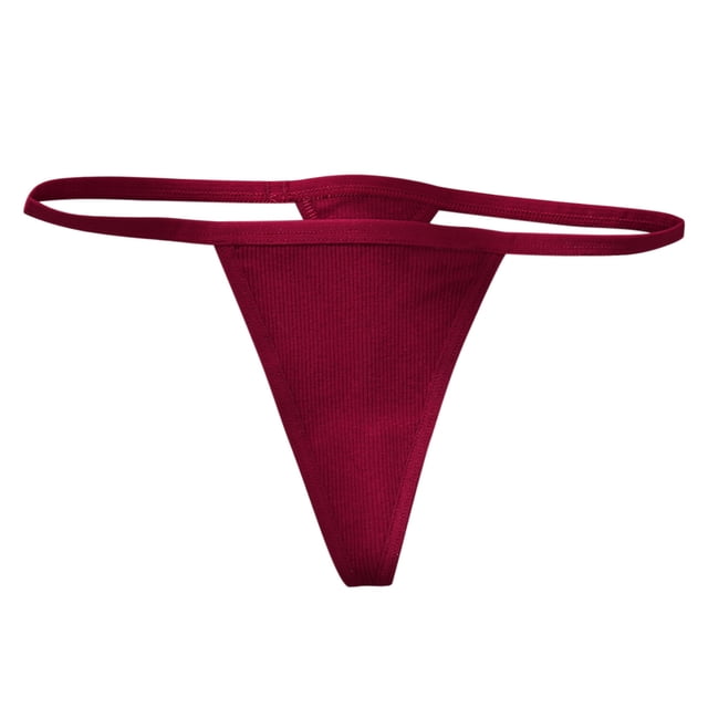 Womens Thong Low-Rise Seamless Sexy Underwear Threaded Cotton Panties