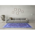 thumbnail image 3 of Ahgly Company Machine Washable Indoor Square Medallion Blue Traditional Area Rugs, 8' Square, 3 of 4