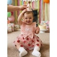 thumbnail image 4 of Cenuakty Baby Girl Birthday Romper Dress Fashionable Letters Floral Embroidery Sleeveless Jumpsuit with Headband, 4 of 9