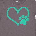 thumbnail image 4 of Inktastic Teal Heart with Paw Print Boys or Girls Toddler T-Shirt, 4 of 5