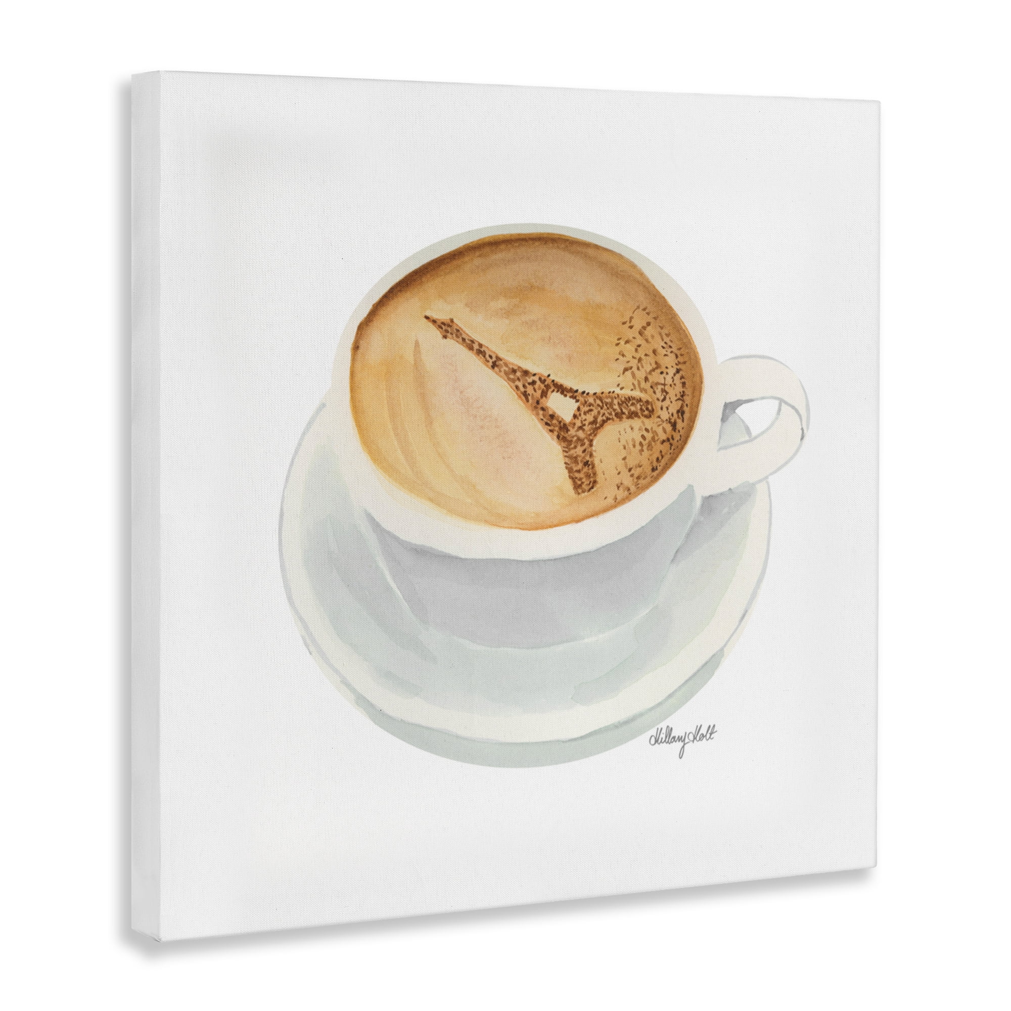 Stupell Industries Eiffel Tower Latte Canvas Wall Art, design by Hillary Holt