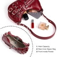 thumbnail image 4 of Shoulder Purse for Women, PU Leather Women's Handbag Aesthetic Coquette Shoulder Bag Punk Fashion Ladies Purse Shoulderbag(Winered), 4 of 6