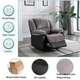 thumbnail image 4 of Nathaniel Home Manual Single Recliner Chair, PU Leather Upholstered Couch Sofa, Tufted Reclining Sofa, Plush Scoop Theater Seating, Lounge Chair for Living Room, Gray, 4 of 7