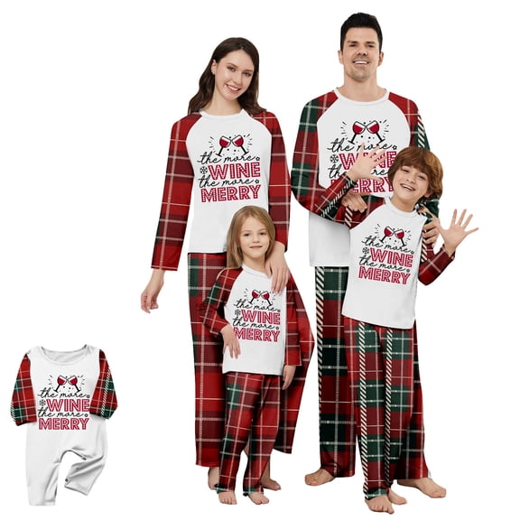 Onlypjs Family Matching Christmas Pajamas Sets – Red & Green Plaid Holiday Sleepwear for Women, Men, Festive Xmas PJs