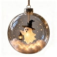 thumbnail image 4 of Kojanyu Halloween Clear Flat Acrylic Hanging Ornament, 2D Witch Ghost Pumpkin Light Ball Decor for Tree and Indoor Window Display., 4 of 8