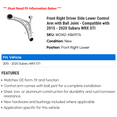 thumbnail image 2 of Front Right Passenger Side Lower Control Arm with Ball Joint - Compatible with 2015 - 2020 Subaru WRX 2016 2017 2018 2019, 2 of 2
