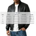 thumbnail image 2 of WIZUTIZ Men's Leather Jacket Solid Color Motorcycle Vintage Zipper Pocket Long Sleeve Hoodless PU Coat for Winter Casual Daily Outdoor Mens Fashion, 2 of 8